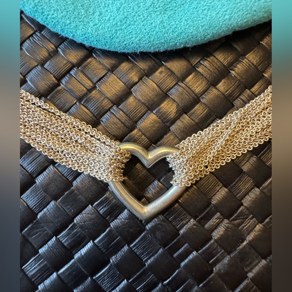 Tiffany & Co. Sterling Silver Mesh Heart Toggle Necklace 🩵 - Picture 5 of 7